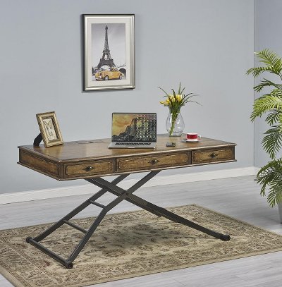 Brown Adjule Height Sit Or Stand Desk Rc Willey Furniture Brown Adjule Height Sit Or Stand Desk