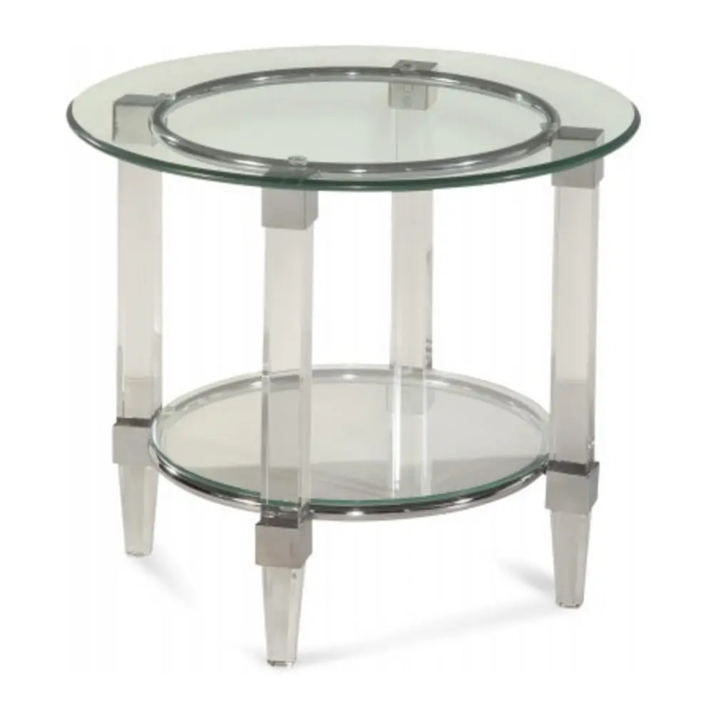 Round Glass End Table-1