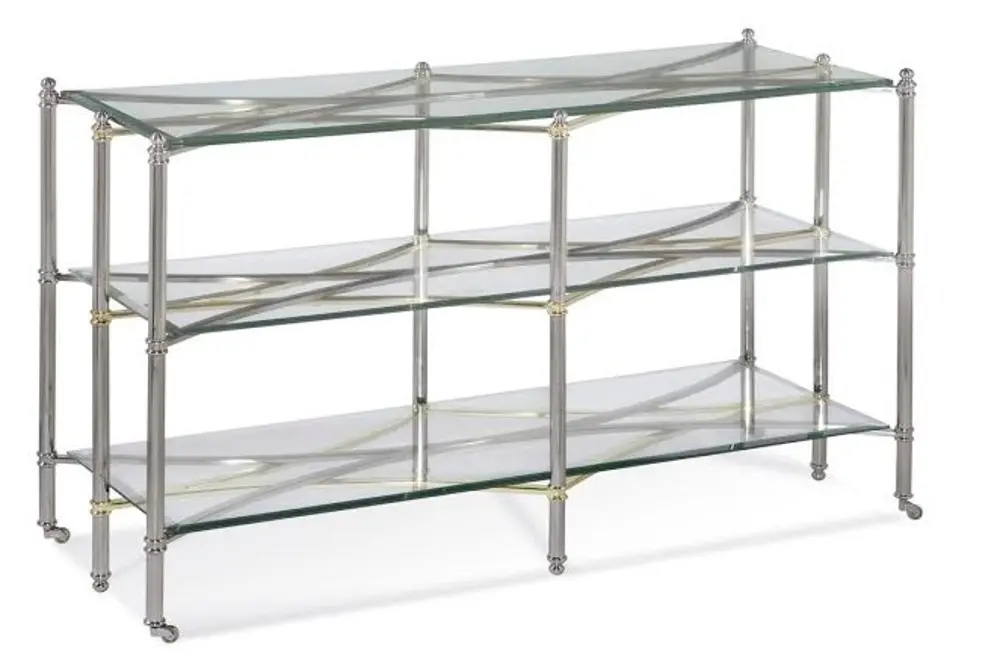 Chrome and Glass Sofa Table - Dimensions-1