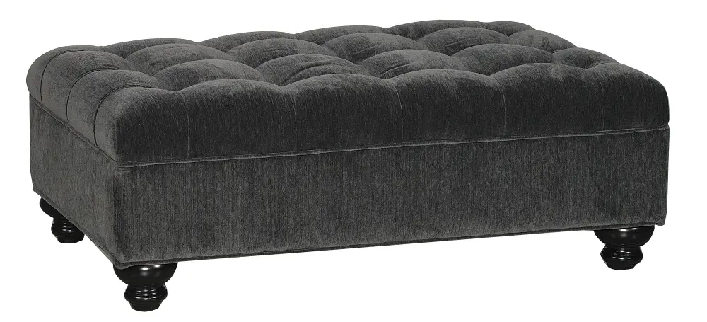 Keira Steel Black Upholstered Casual Traditional Cocktail Ottoman-1