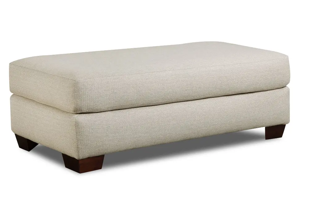 Spain Pebble White Upholstered Contemporary Ottoman-1