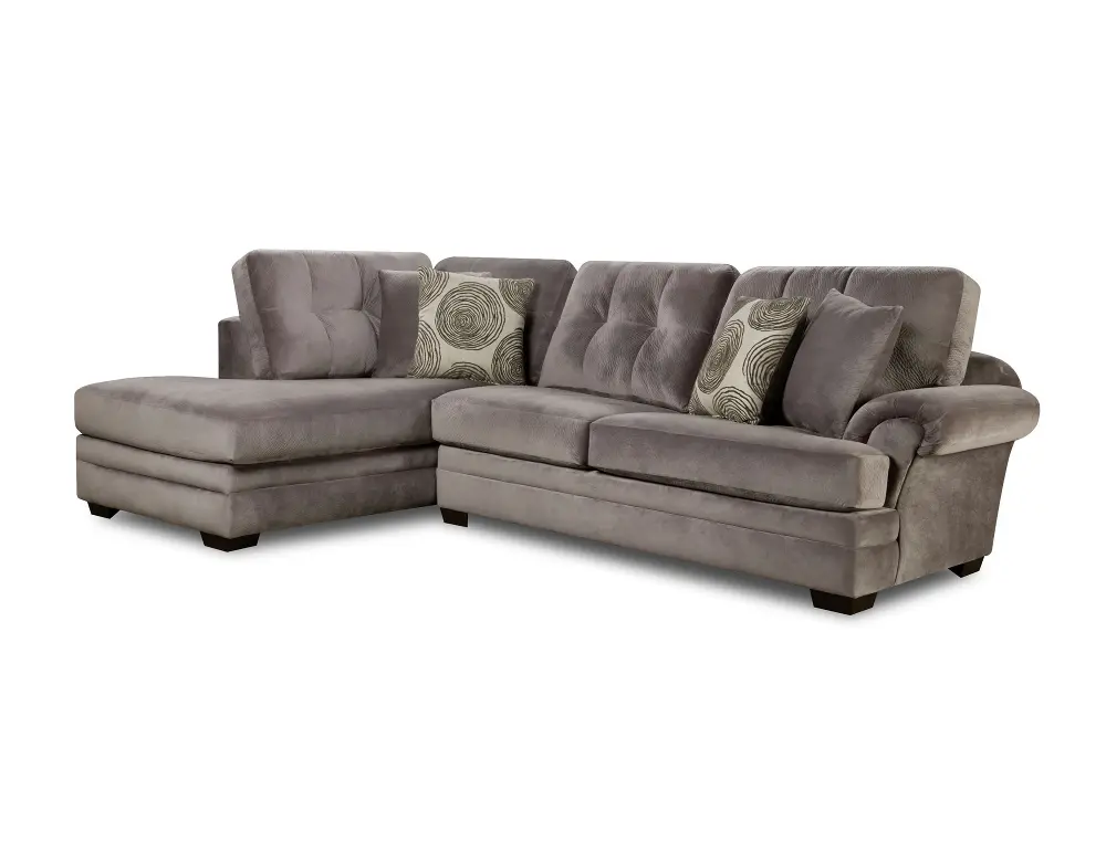 Gray Contemporary 2 Piece Sectional - Knockout-1