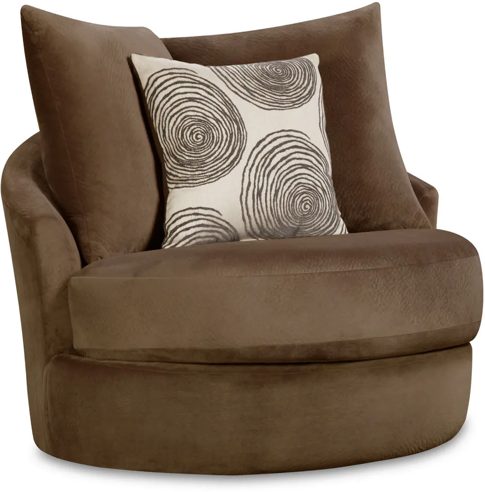 Chocolate Brown Contemporary Swivel Chair - Knockout-1