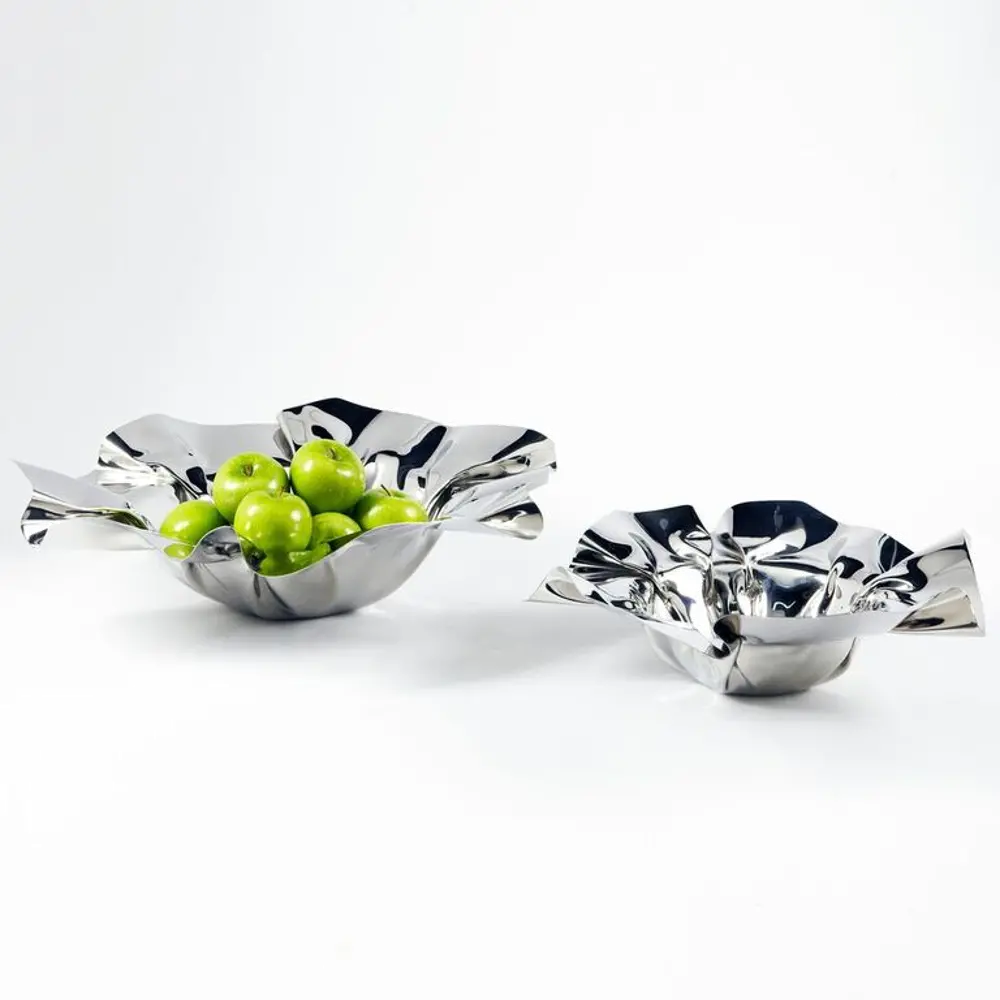 Large Polished Stainless Steel Serving Bowl-1
