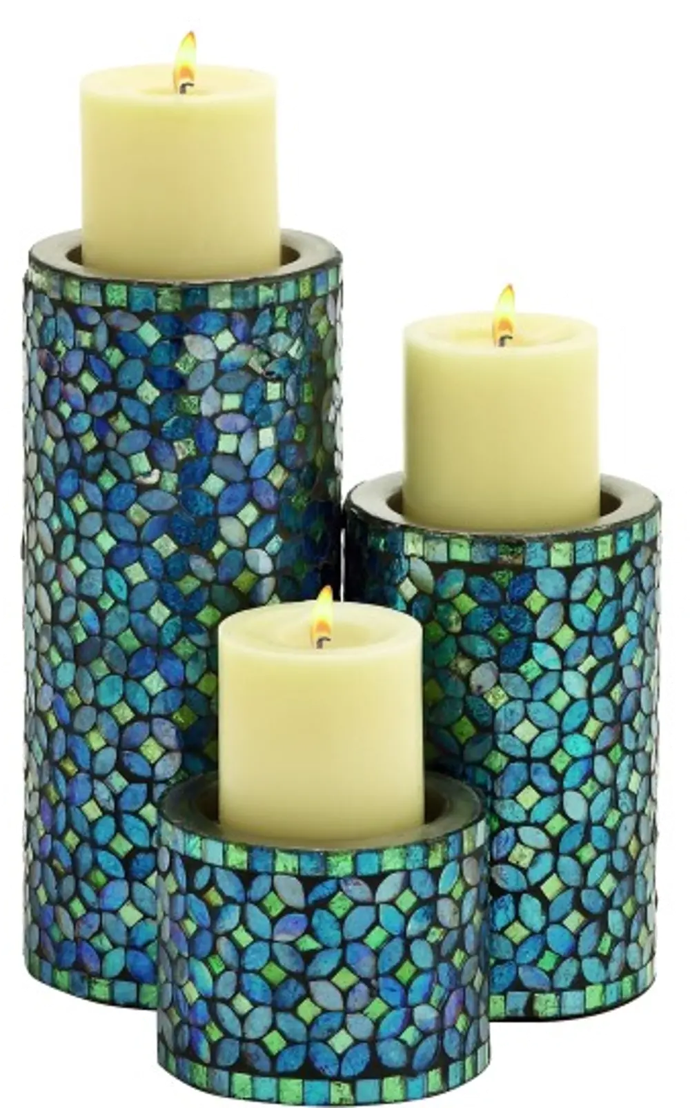 4 Inch Metal Mosaic Candle Holder-1