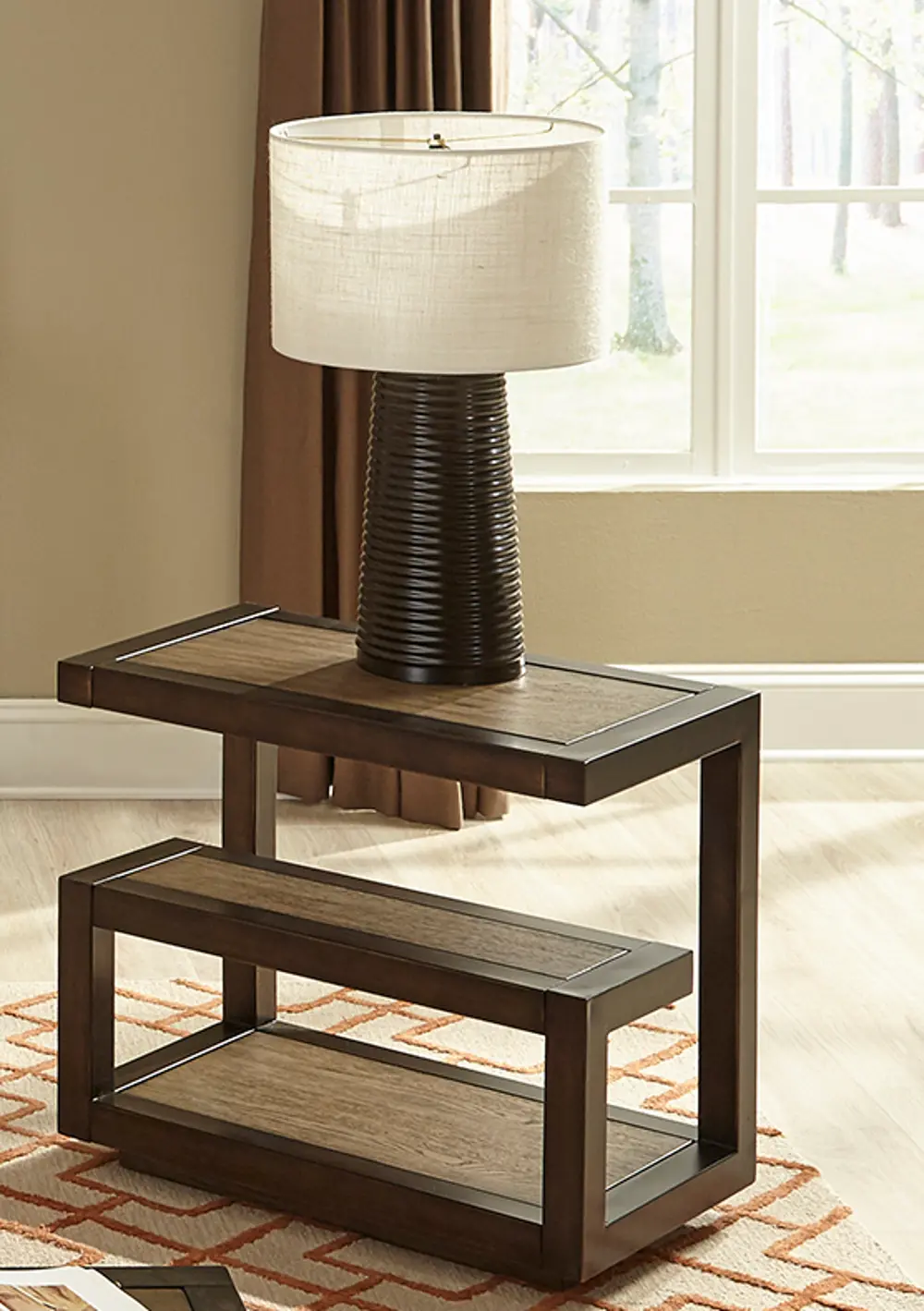 Smokey Tan Modern Chair Side Table - Bennett-1