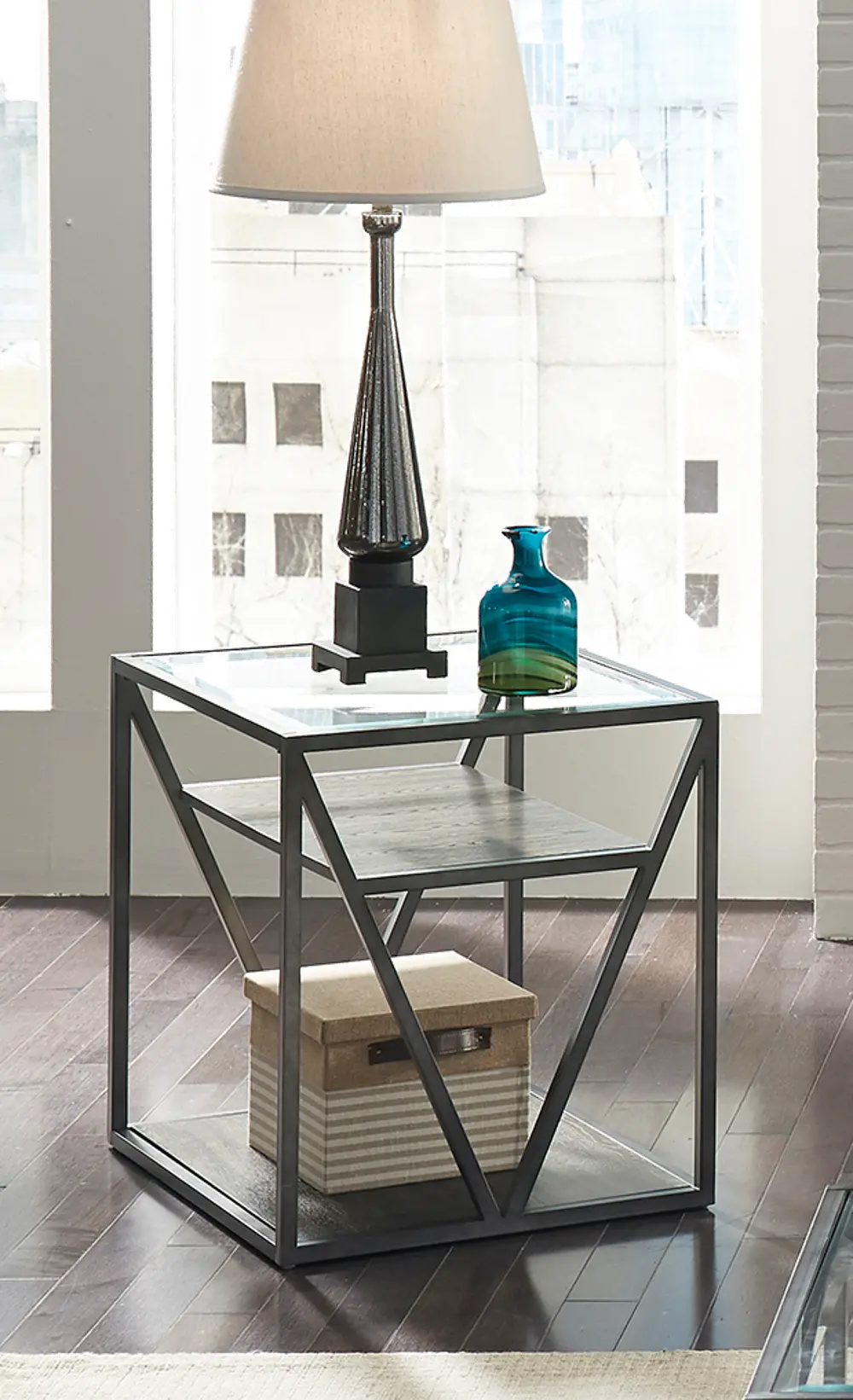 Modern Glass End Table - Arista-1