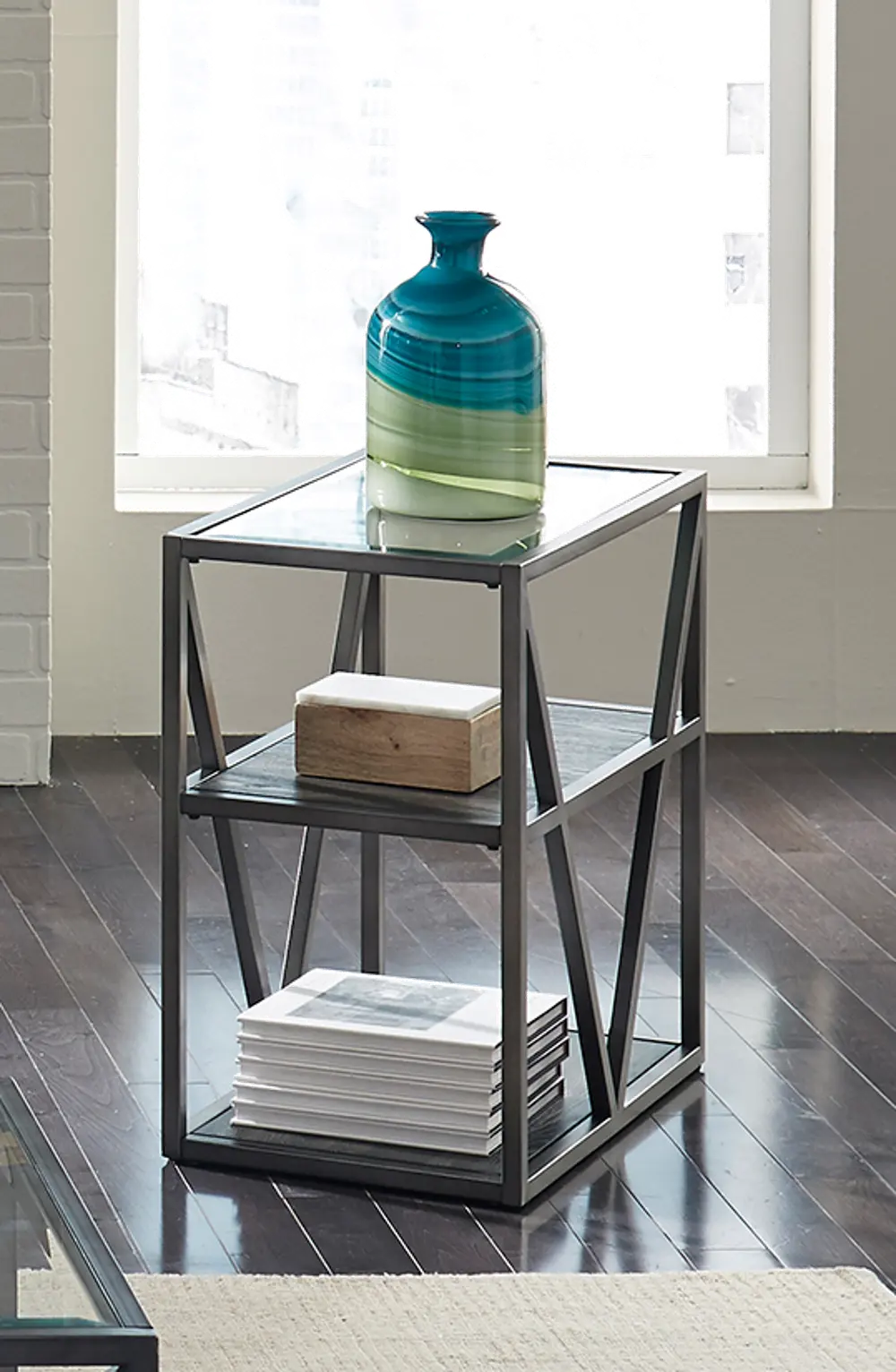 Modern Glass Small Side Table - Arista-1