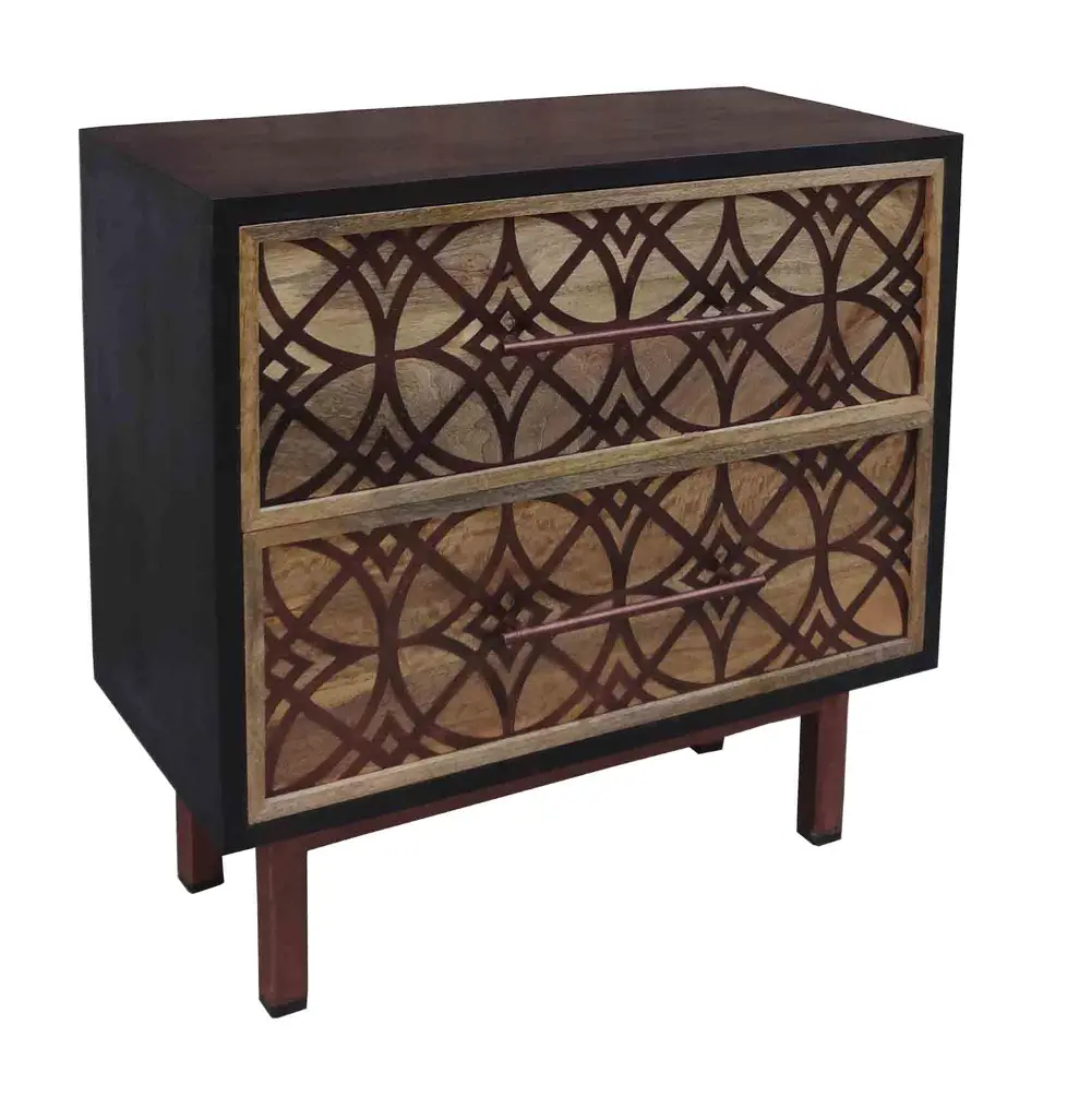 68200 Natural Mango 2 Drawer Chest Cabinet-1