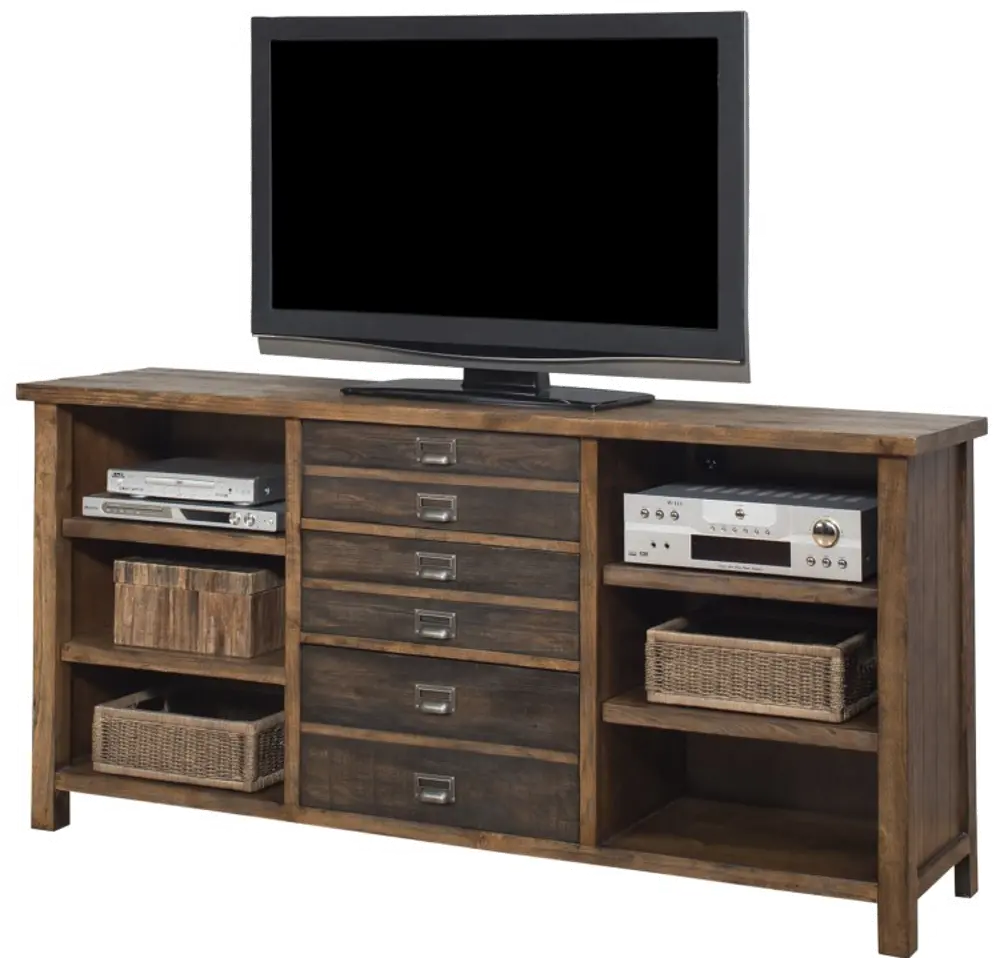 70 Inch Hickory TV Stand - Heritage-1