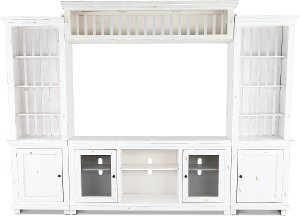 Entertainment centers and tv stands | RC Willey Furniture Store - ... 4-Piece Distressed White Entertainment Center - Willow