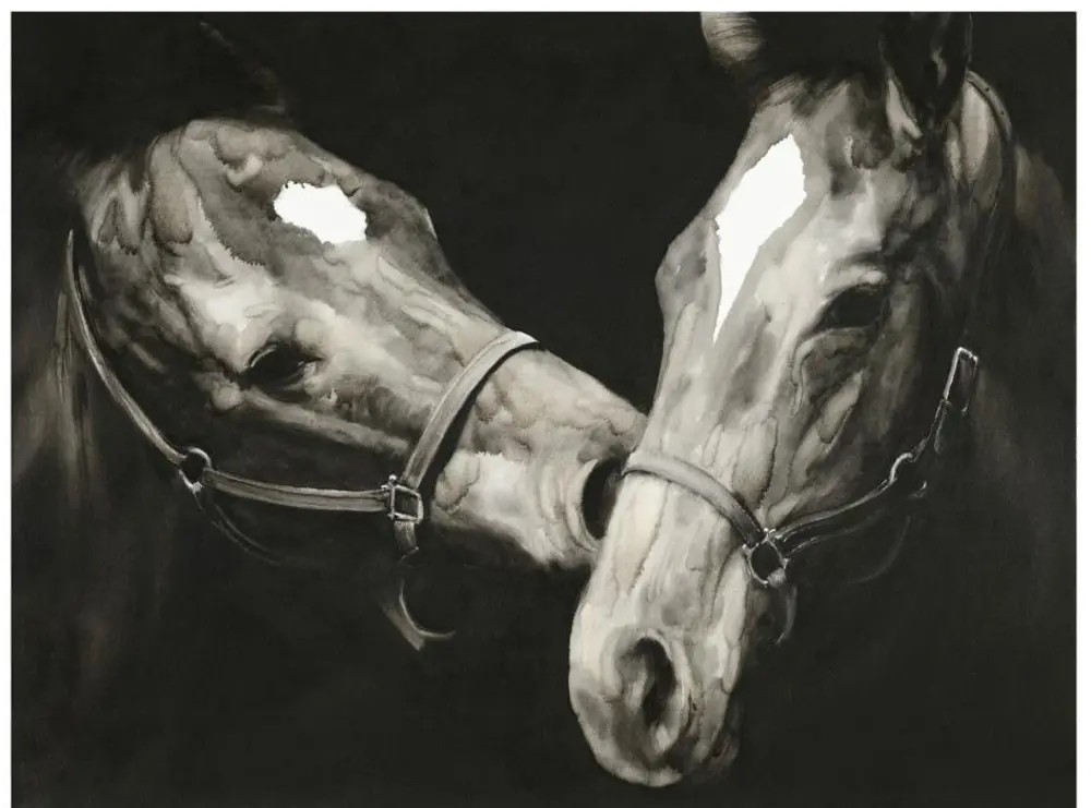 Two Happy Horses Canvas Wall Decor-1