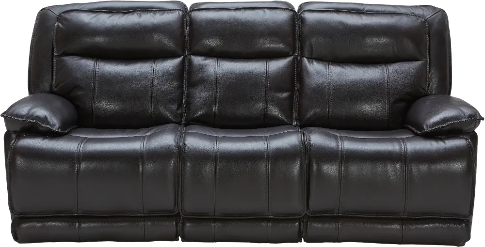 Blackberry Leather-Match Power Triple Reclining Sofa - K-Motion-1