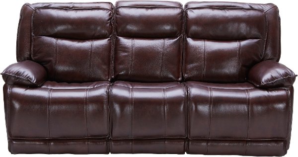 A Leather Sofa For Your Living Room Or Den At Rc Willey Burgundy Leather Match Triple Reclining Sofa K Motion