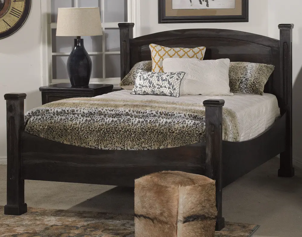 Rich Gray Classic Rustic King Bed - Tahoe-1
