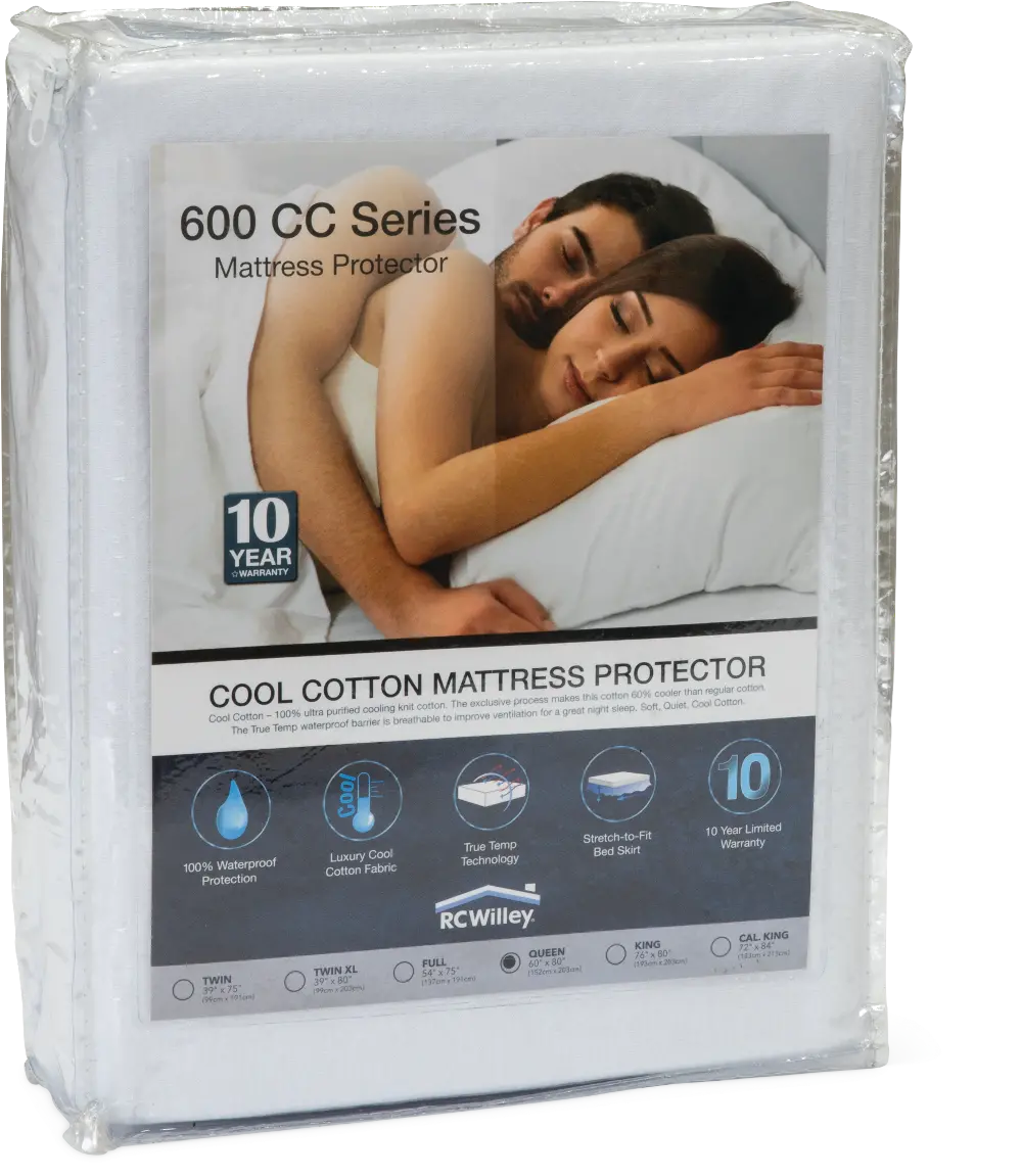 CoolCotton Queen Mattress Pad and 10-Year Limited Protection Plan - 600 CC Series-1
