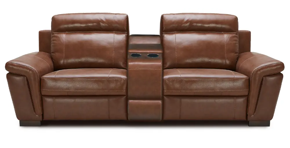 Brown Leather-Match 3 Piece Power Reclining Sofa - Sutton-1