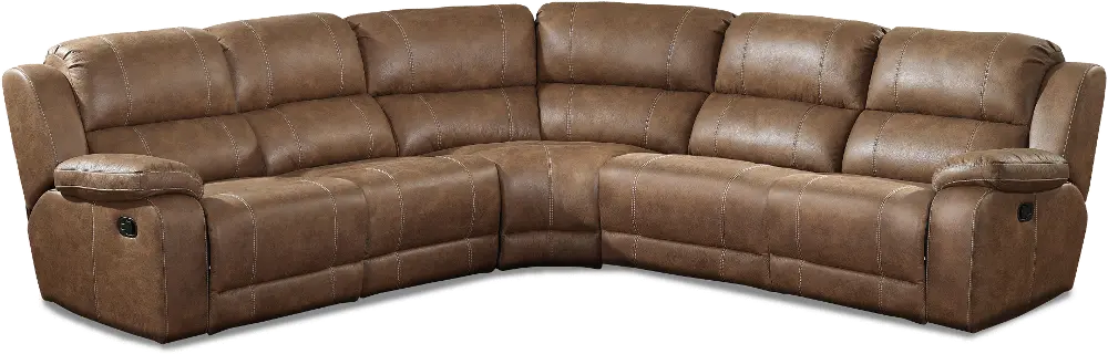 Badlands Saddle Brown 5 Piece Reclining Sectional Sofa - Charlotte-1