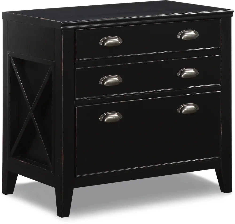 Black Country Rustic Lateral File Cabinet-1