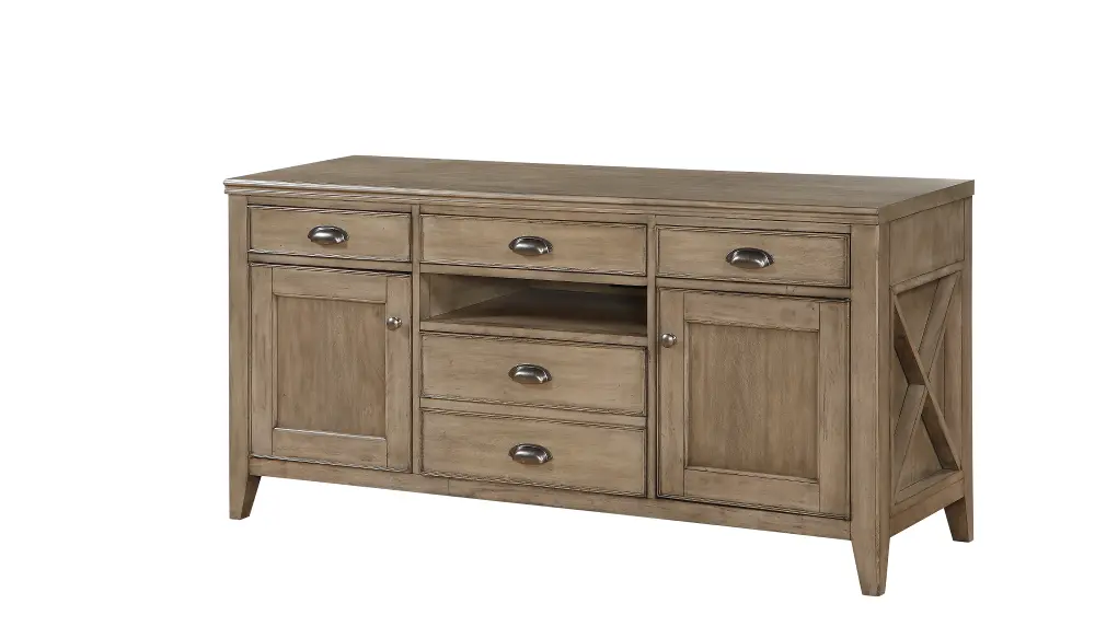 62 Inch Contemporary Light Brown TV Stand-1