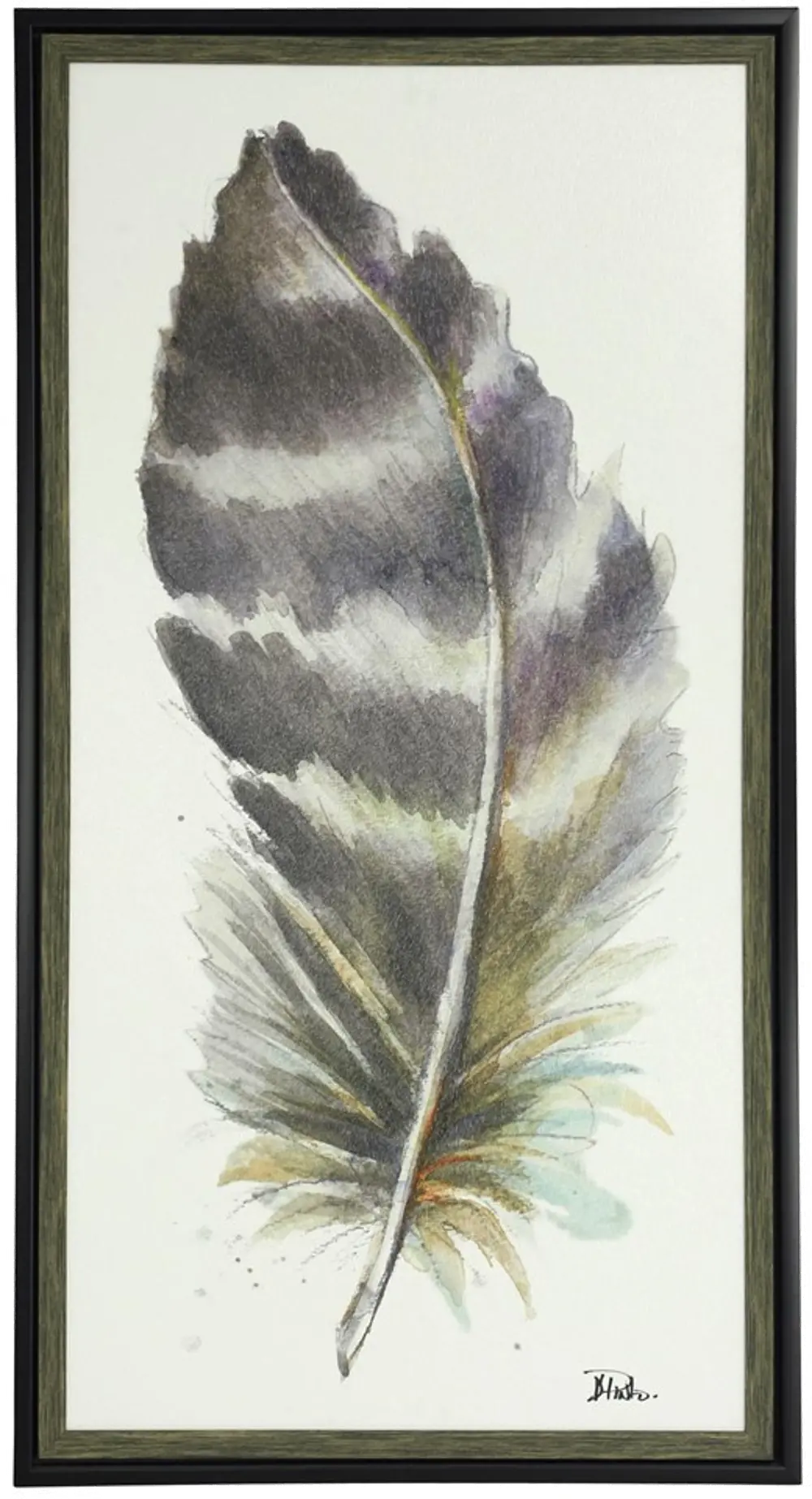 Water Color Feather VI Framed Wall Art-1