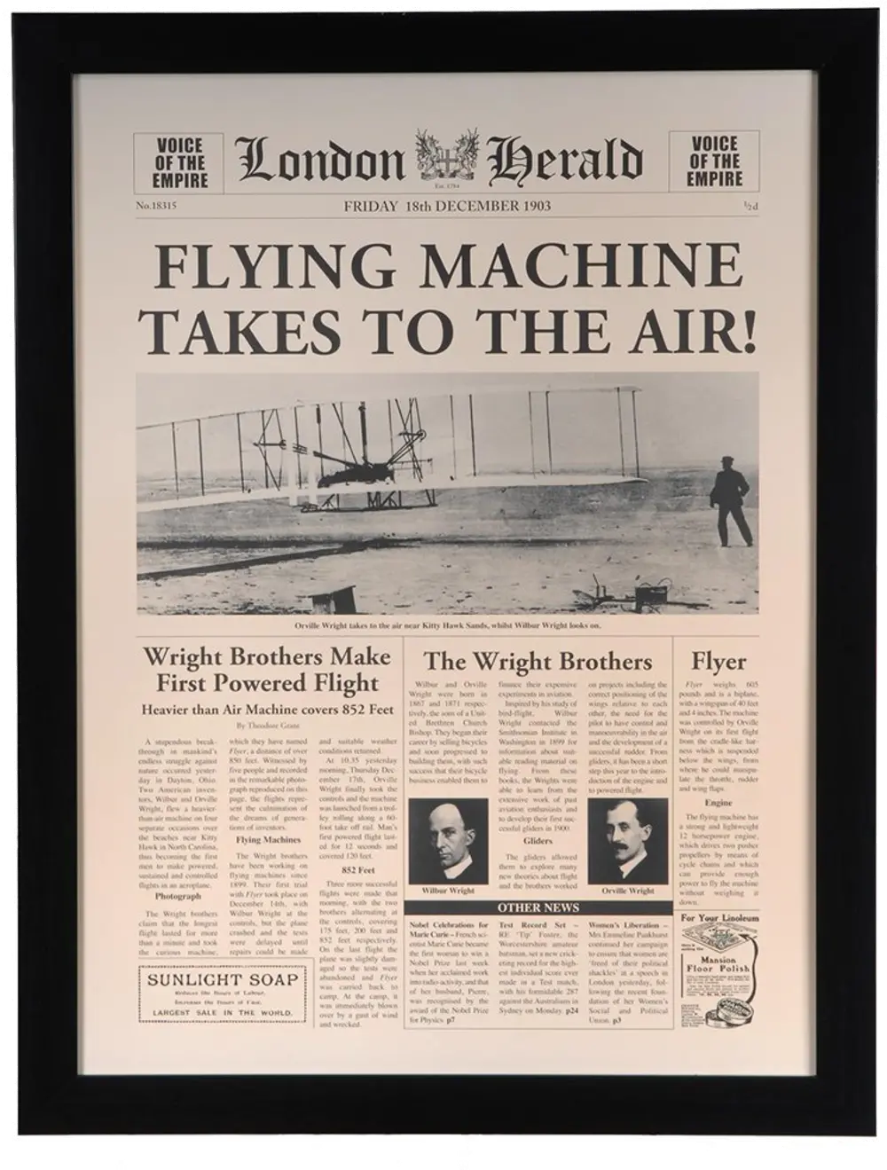 'Flying Machine' Framed Wall Art-1