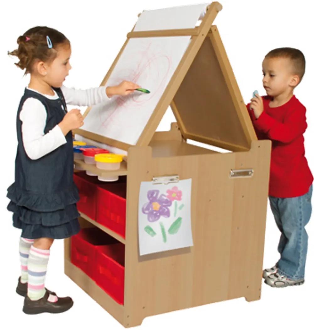 Child's Desk to Easel Art Cart - Art Collection-1