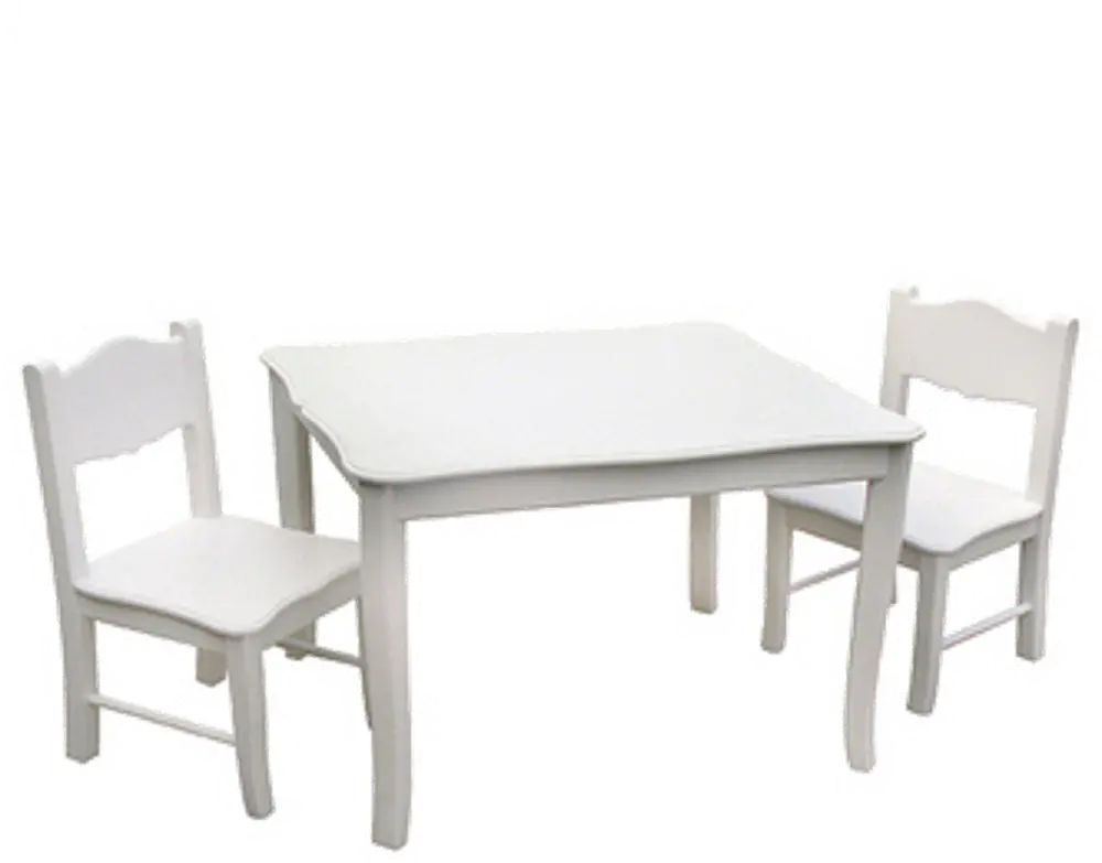 Kids Table & Chairs - Classic White -1