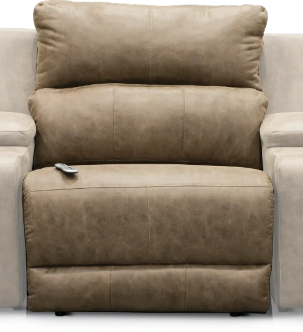 Dazzle Vintage Taupe Armless Power Recliner-1