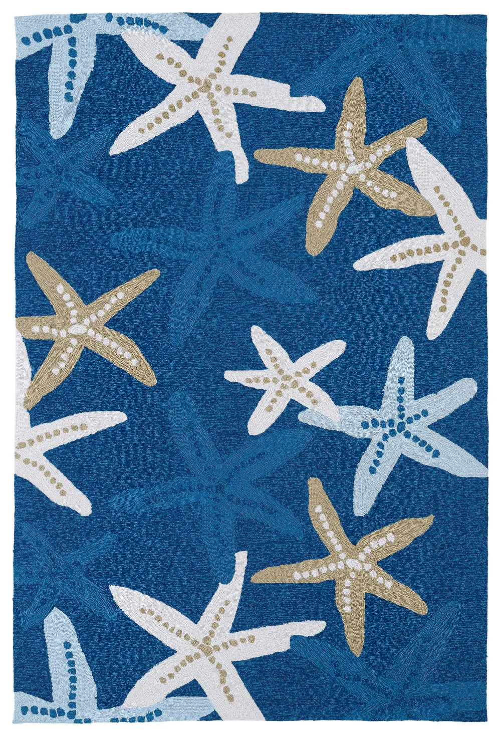 7 x 9 Large Starfish Blue Indoor-Outdoor Rug - Matira-1