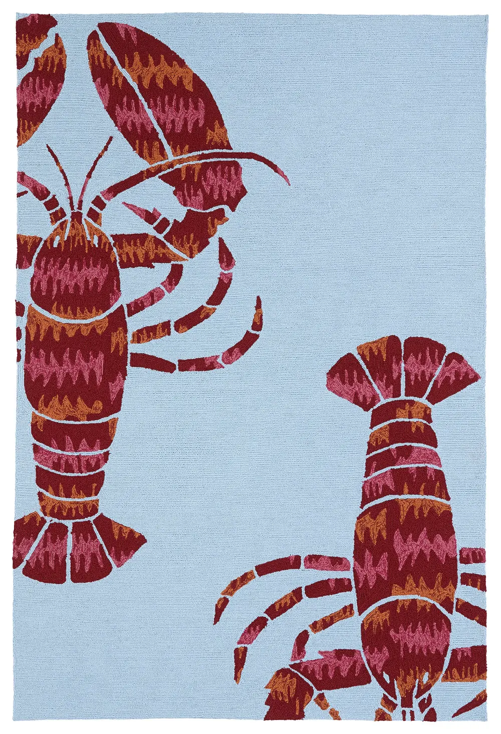 7 x 9 Large Blue and Red Lobster Indoor-Outdoor Rug - Matira-1