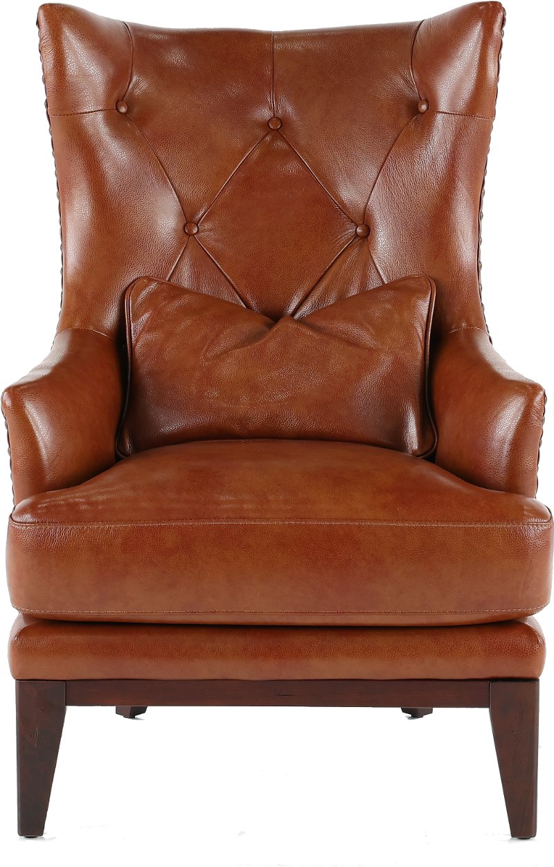 Orange Leather Accent Chair Off 62, Orange Leather Chair