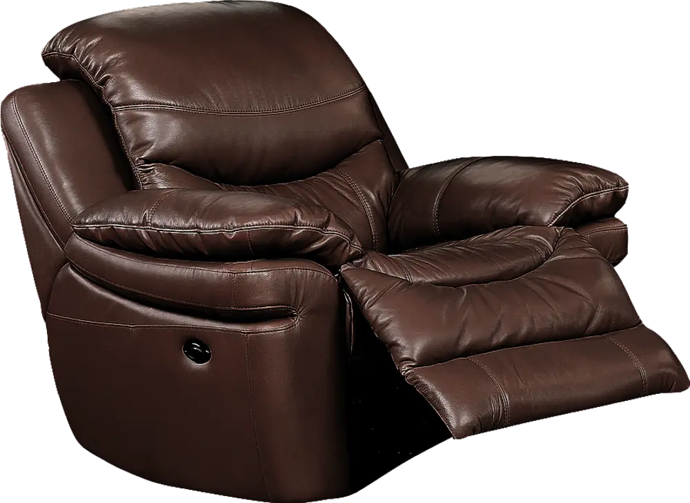 0813-1500P/B122 Brown Leather-Match Power Recliner - Siena Collection-1