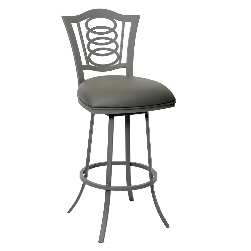LCES30BAGR Gray Metal Counter Height Stool (30 Inch) - Essex -1