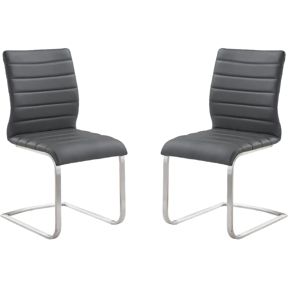 Set of 2 Gray Dining Chairs - Fusion-1