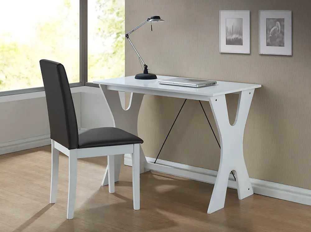 RT315-TBL-CHR/WHITE White Writing Desk & Chair Set - Cary-1