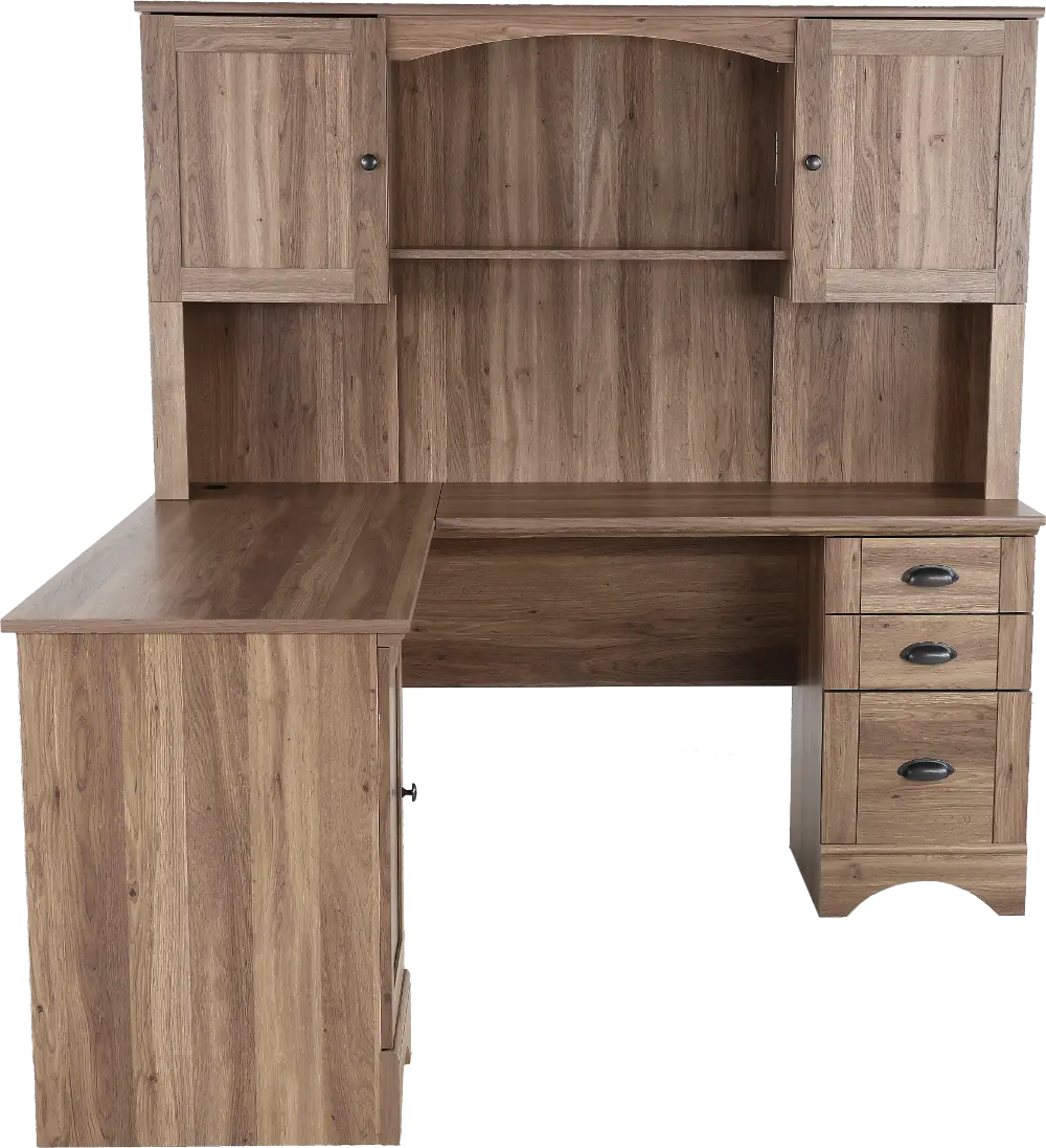 Harbor View Corner Computer Desk with Hutch-1