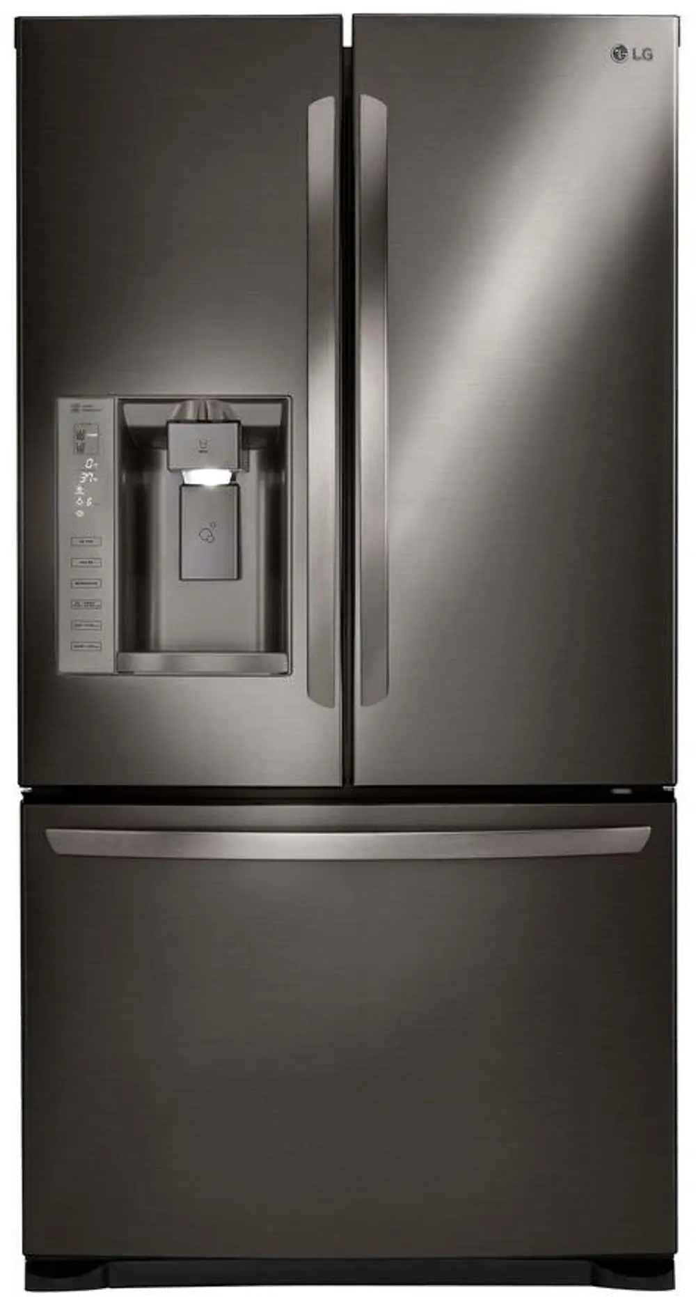 LFX25973D LG 24.1 cu. ft. French Door Refrigerator with Dual Ice Makers - 36 Inch Black Stainless Steel-1