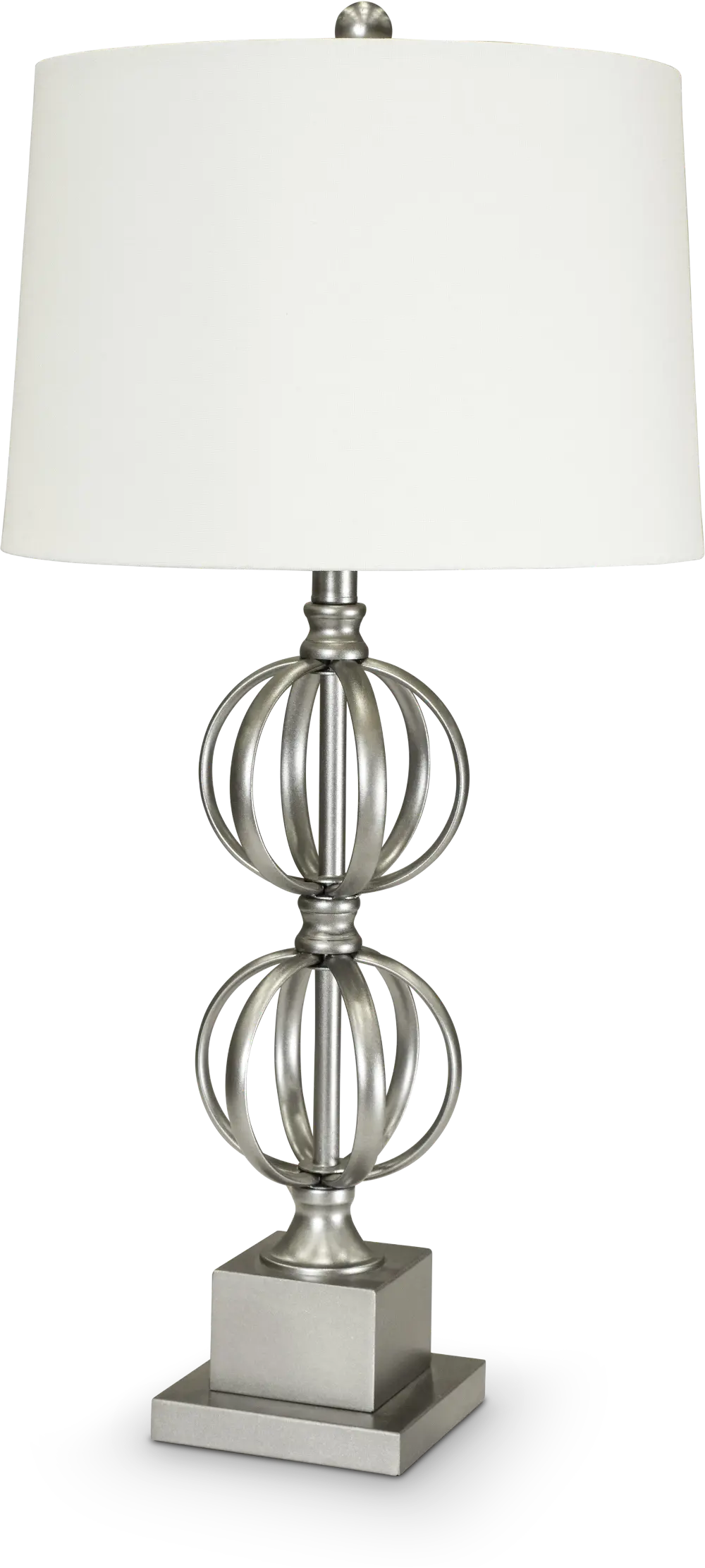Painted Silver Double Sphere Metal Table Lamp-1