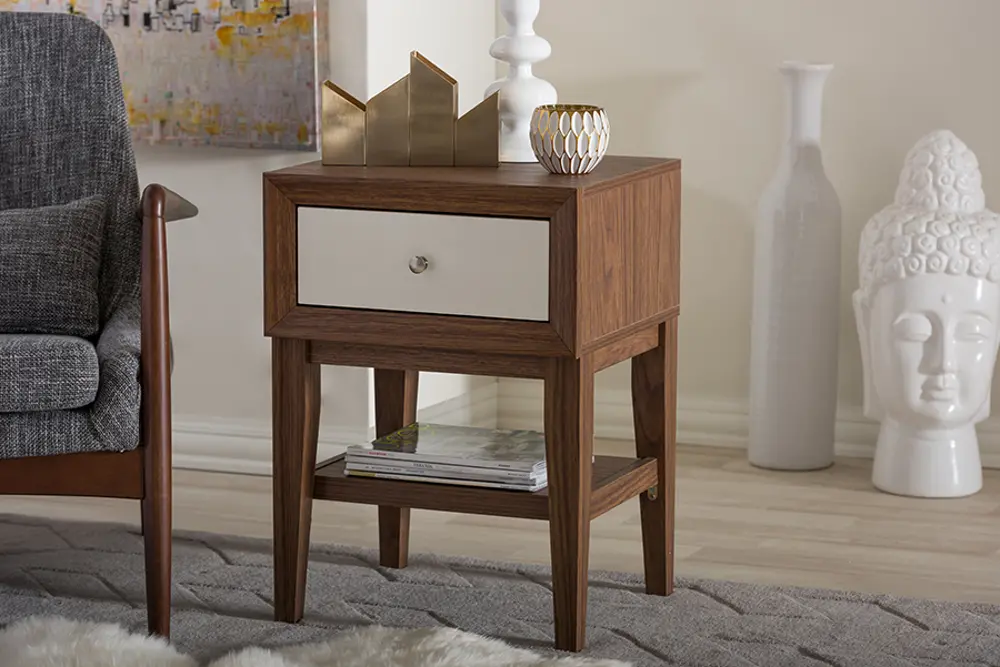 ST-0007-AT/WALNUT/WHITE Two-Tone Walnut and White End Table - Gaston-1