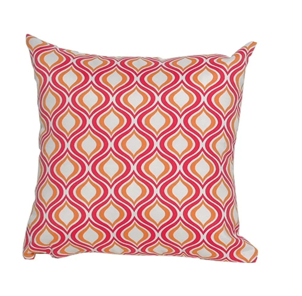 Red, Orange and White Indoor-Outdoor Throw Pillow-1