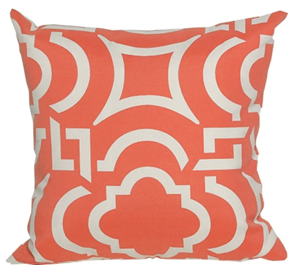 Orange and White Modern Indoor-Outdoor Throw Pillow-1