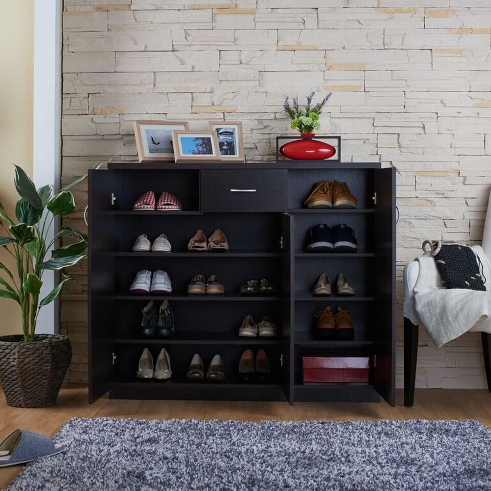 Espresso 10-Shelf Shoe Cabinet - Augustine