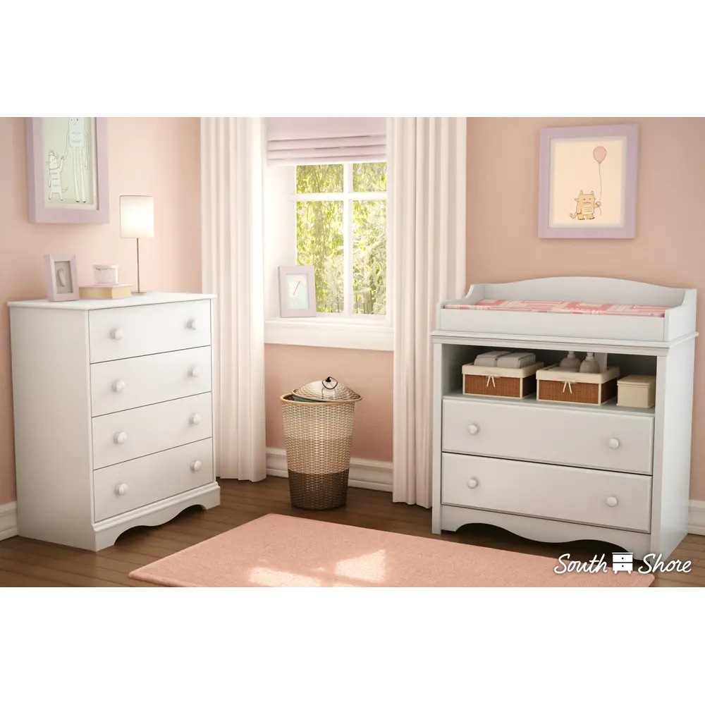3680A2 Angel White Changing Table and 4-Drawer Chest - South Shore-1