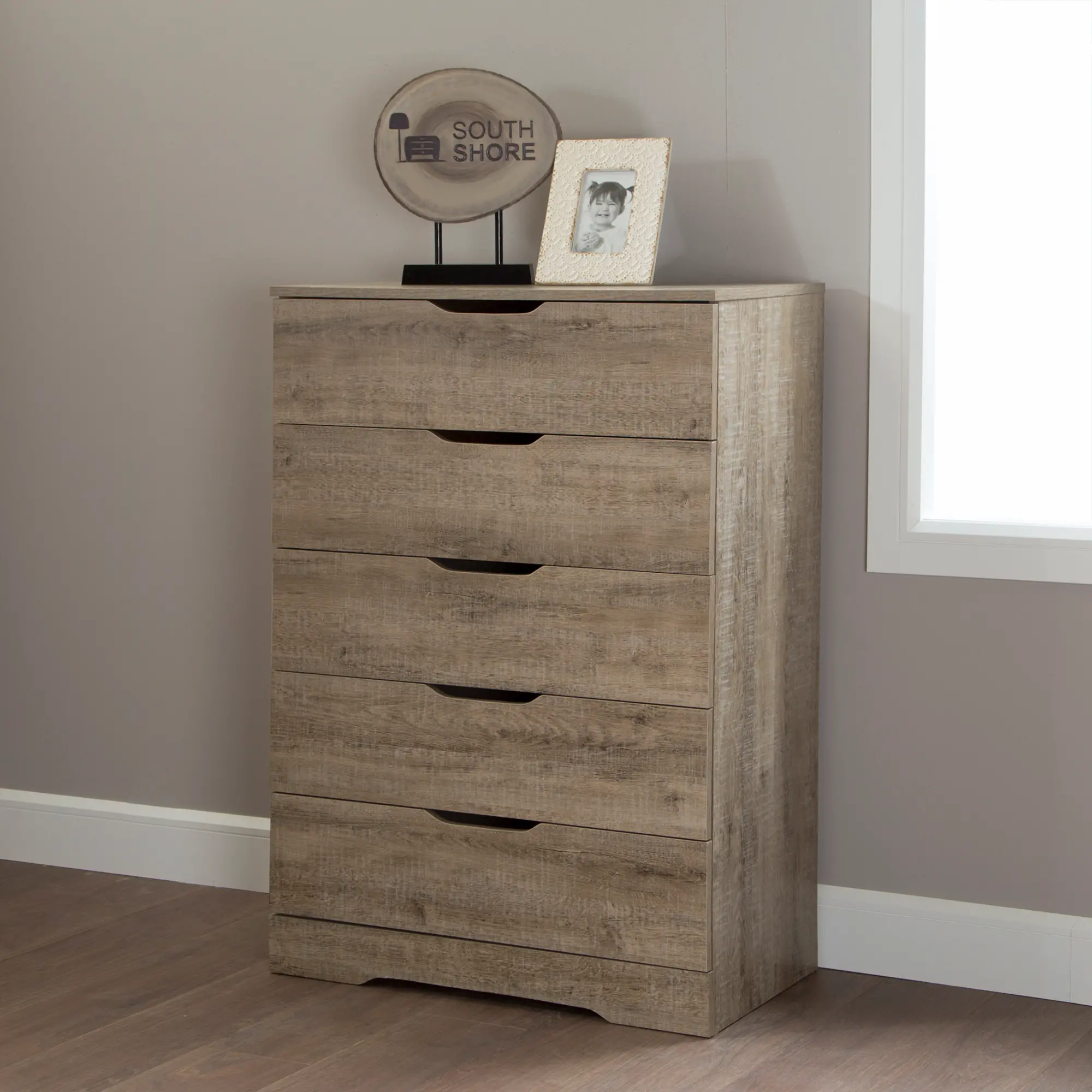 Holland Weathered Oak 5- Drawer Chest - South Shore