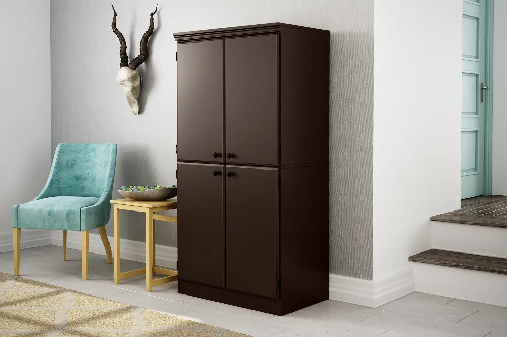 10073 Brown Armoire Storage Cabinet - Morgan-1