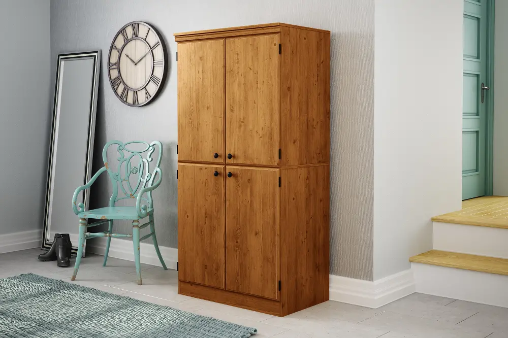 10074 Pine Armoire Storage Cabinet - Morgan -1