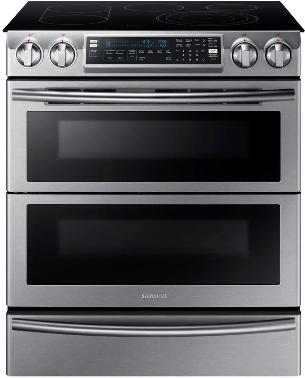 NE58K9850WS Samsung Double Oven Electric Range - 5.8 cu. ft. Stainless Steel-1