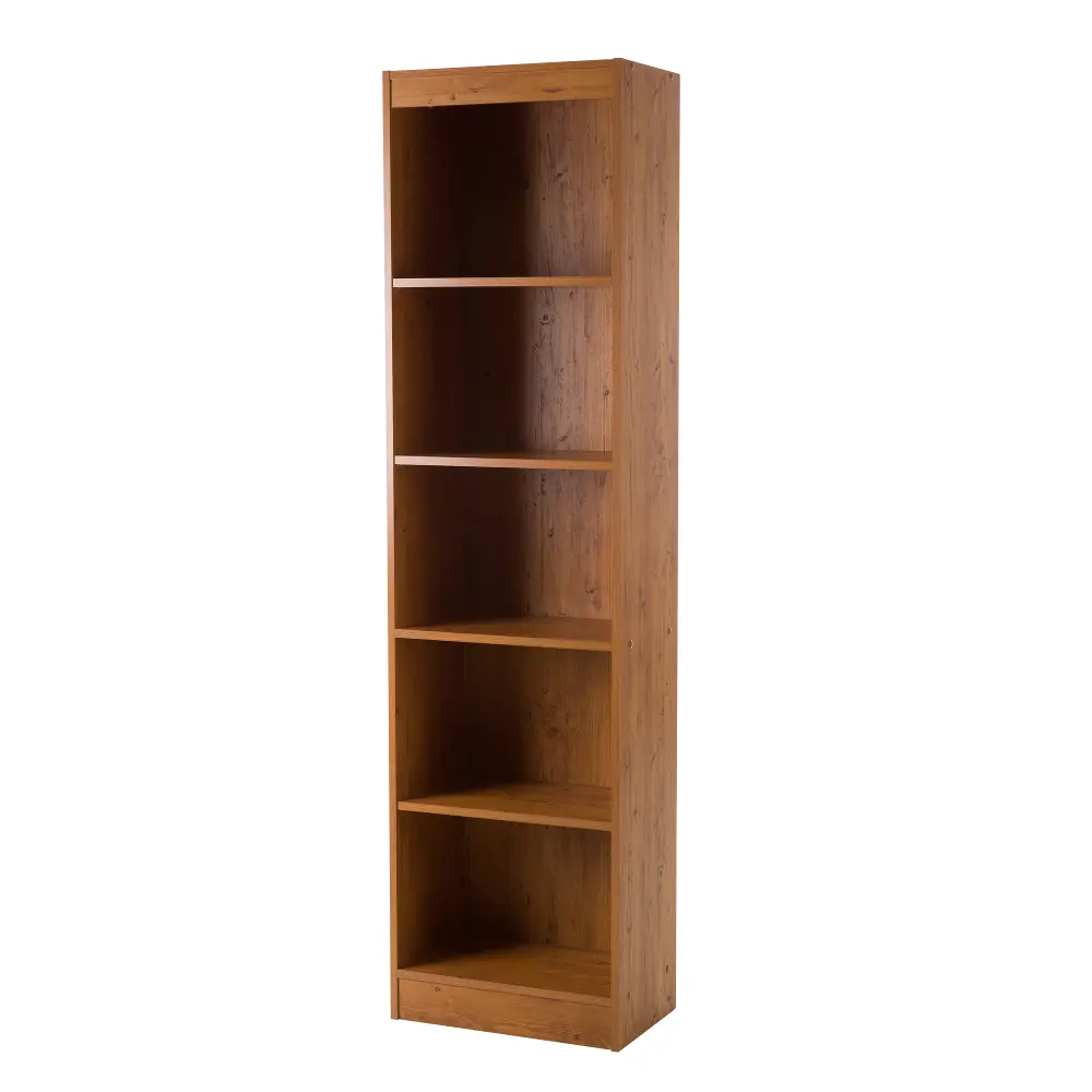 10129 Country Pine Narrow 5-Shelf Bookcase - Axess-1