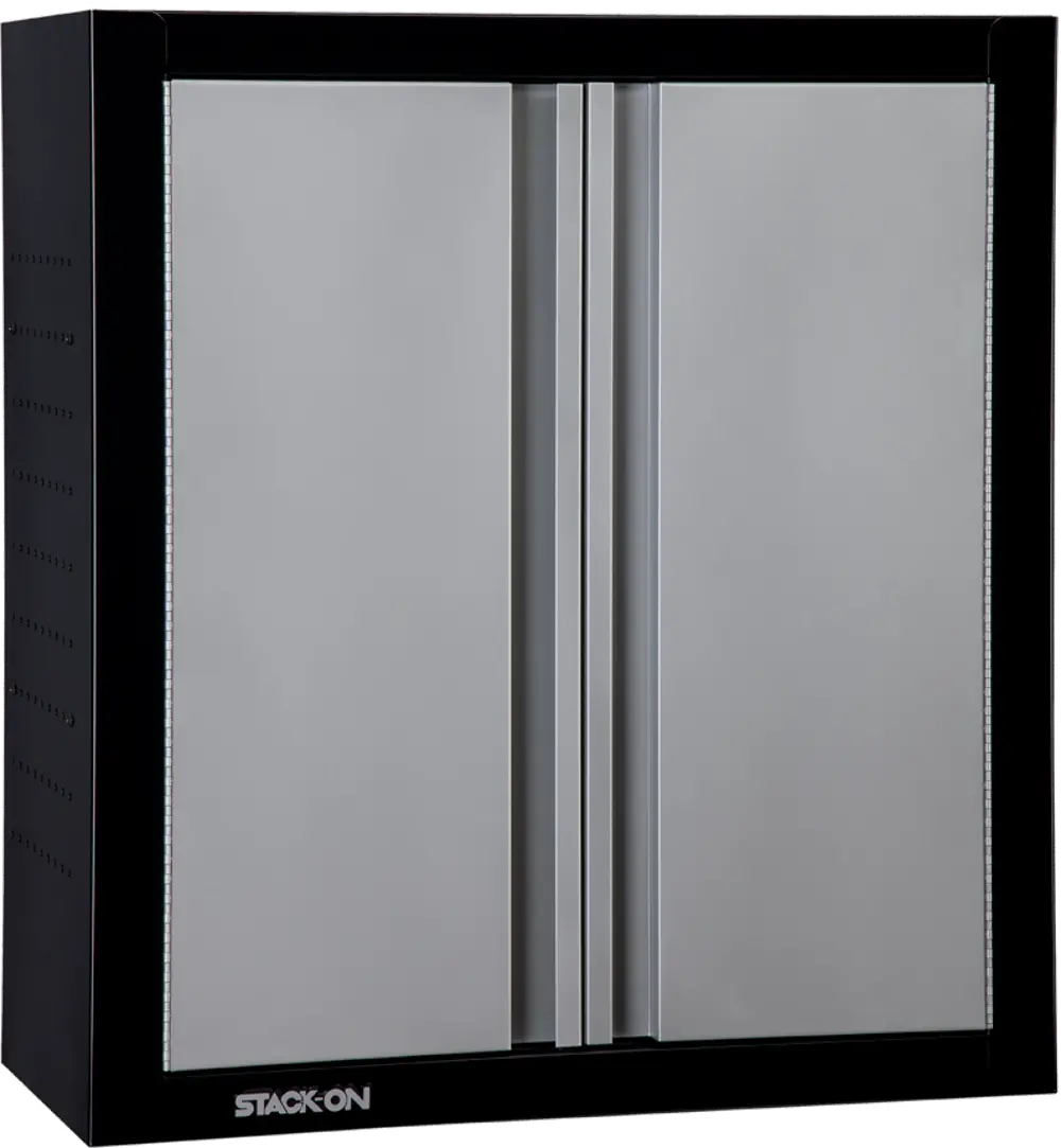 SGO-1250-WALLCABINET Stack-On Black and Silver 2-Door Wall Cabinet-1